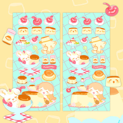 [Cotton World] Soft Pudding Sticker Sheet