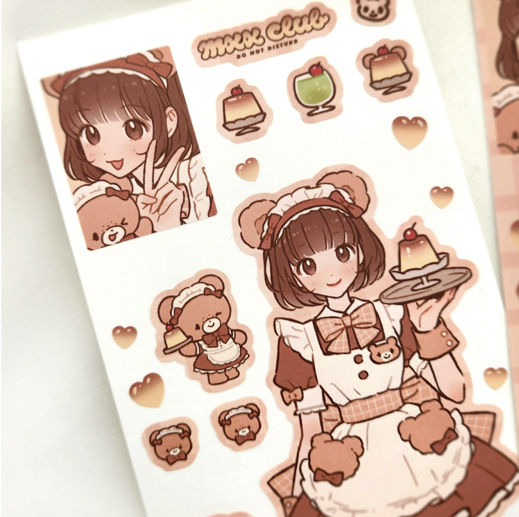 [Maxxie Club] Pudding Cafe Sticker Sheet