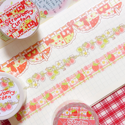[Cotton World] Strawberry Garden Masking Tape 20mm x 10m
