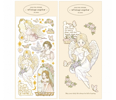 [by.rana] Vintage Angels Gold Foil Sticker Sheet