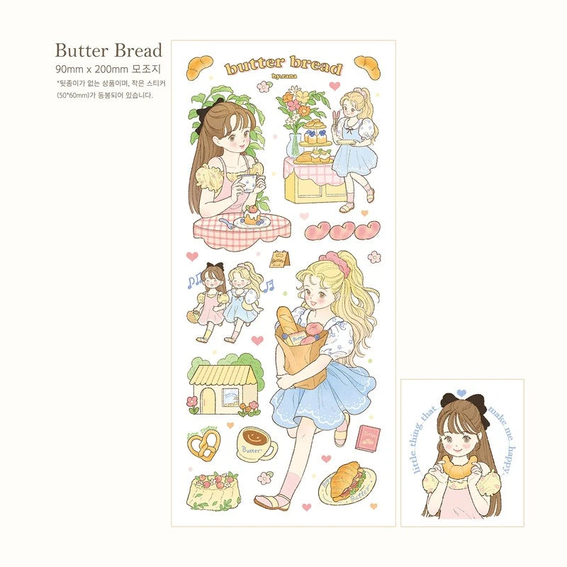 [by.rana] Butter Bread Big Seal Sticker Sheet