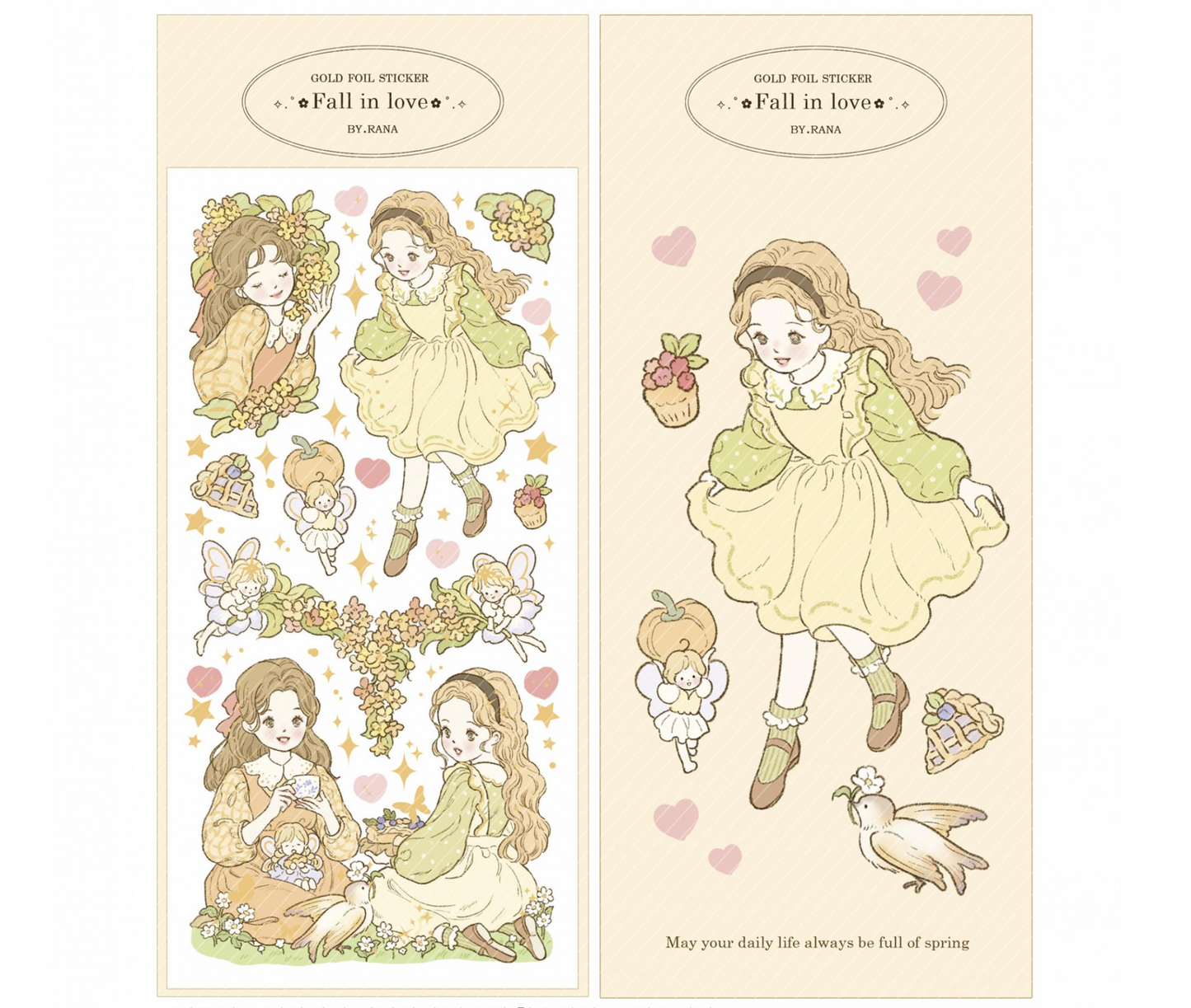 [by.rana] Fall in Love Gold Foil Sticker Sheet