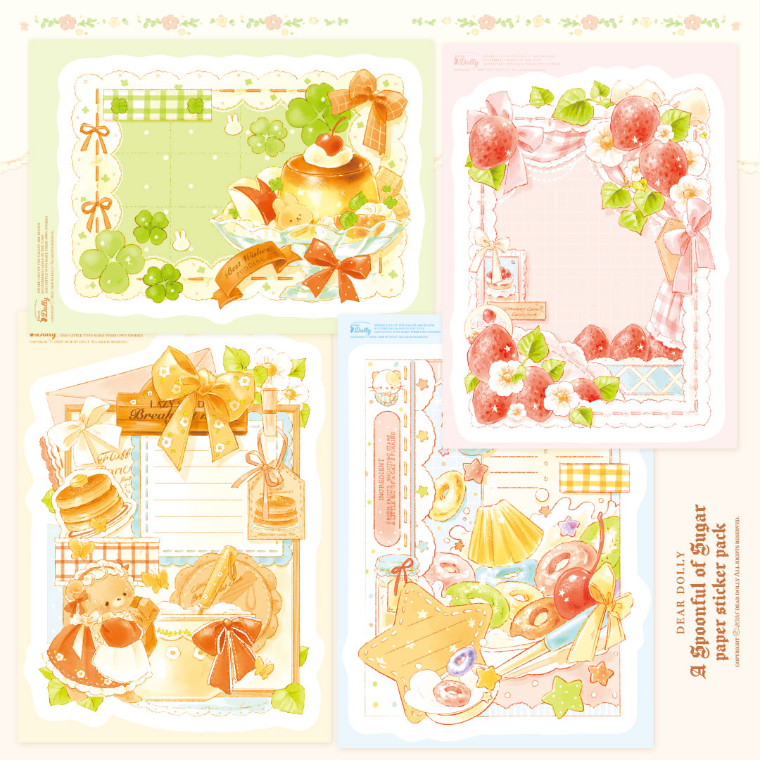 [DD31] Dear Dolly 'A Spoonful of Sugar' Memo Sticker Paper Sticker Sheet Set