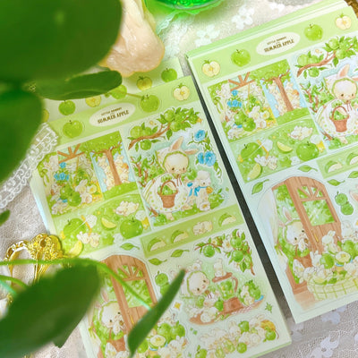 [DD38] Dear Dolly 'Summer Apple and Baby Bunny' Sticker Sheet