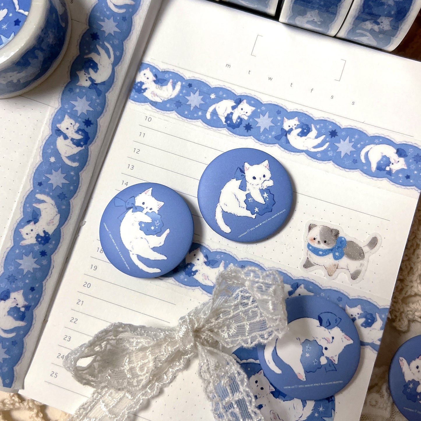 [DD26] Dear Dolly Dreaming Kitty Masking Tape 20mm x 10m