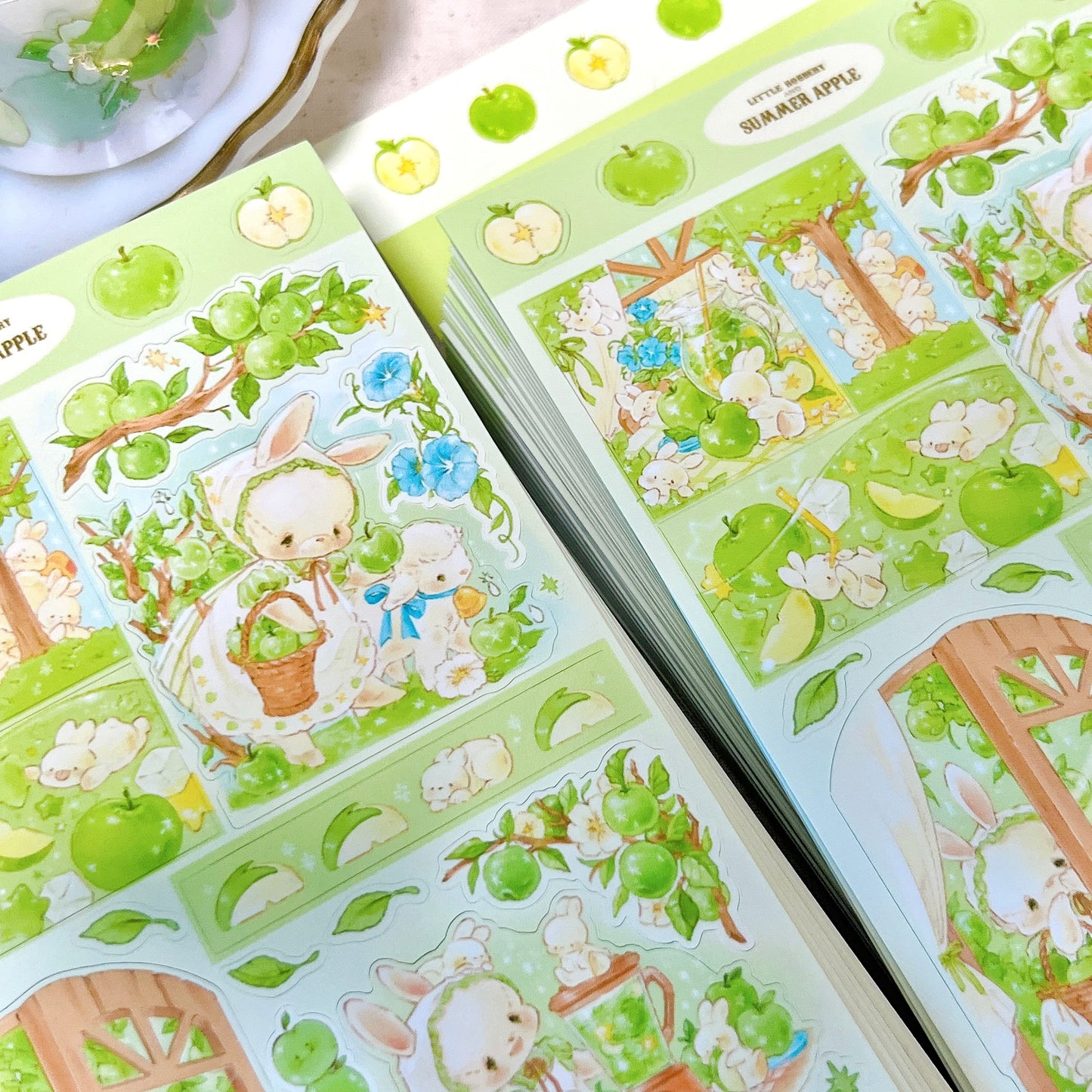 [DD38] Dear Dolly 'Summer Apple and Baby Bunny' Sticker Sheet