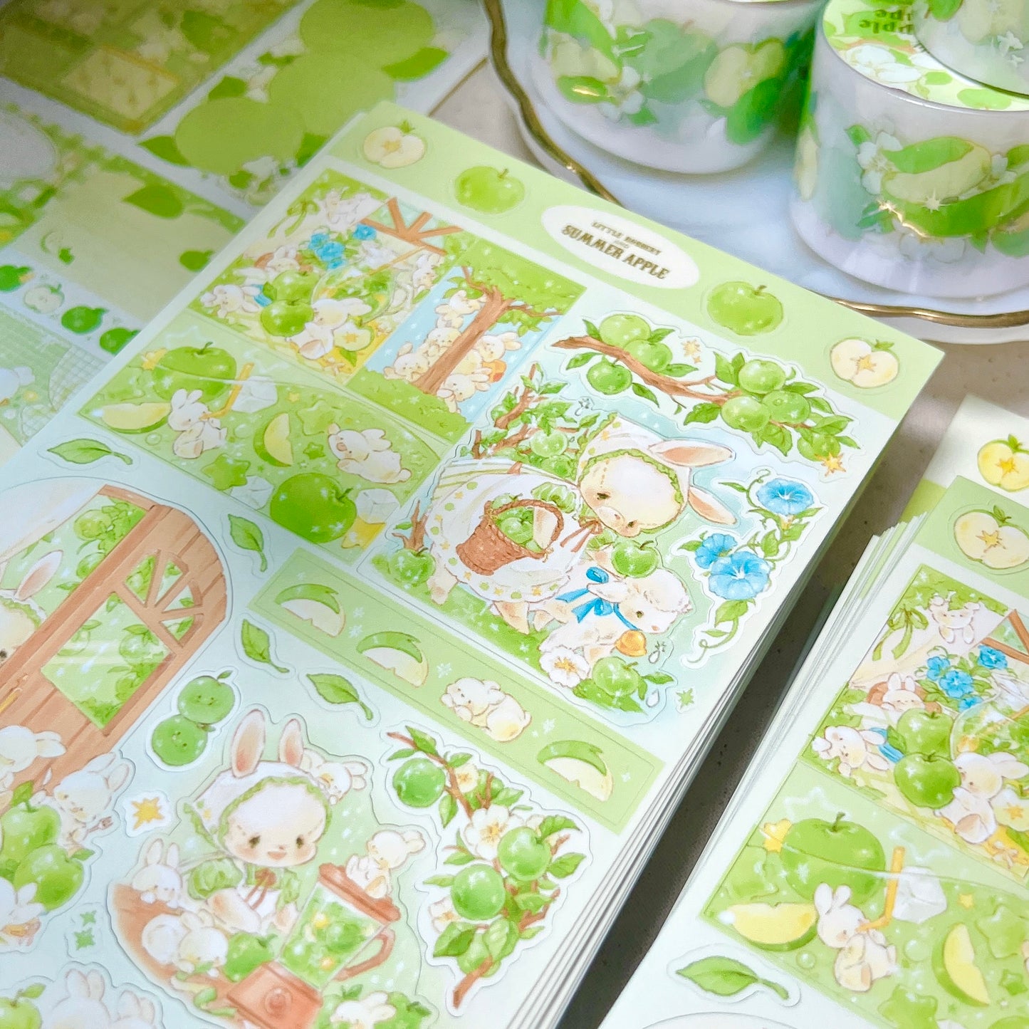 [DD38] Dear Dolly 'Summer Apple and Baby Bunny' Sticker Sheet