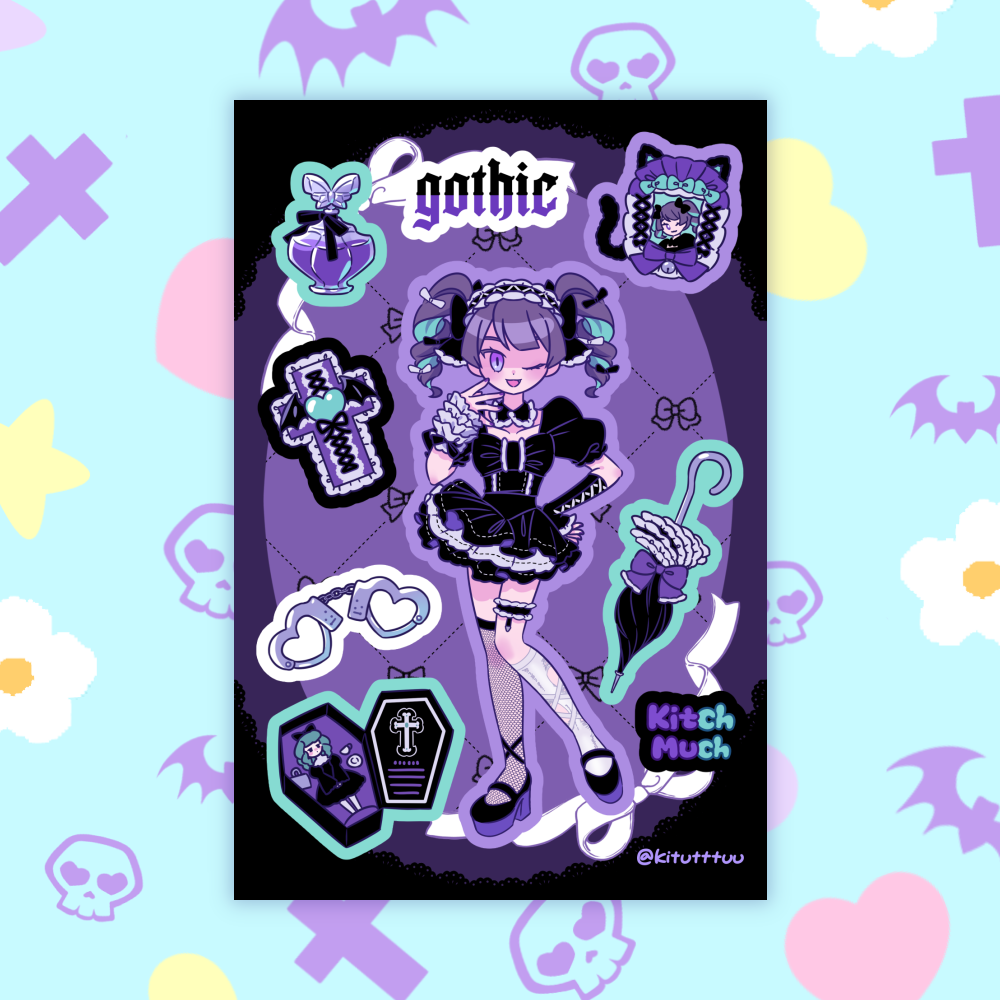 [KM01] Kitch Much Girls 'Summer' Sticker Sheet (options)
