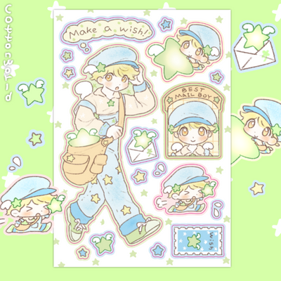 [CW82] Cotton World 'Wish Mail Boy' Sticker Sheet