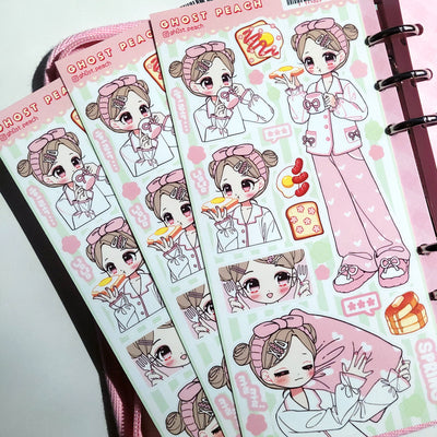 [GP03] NEW Ghost Peach 'Spring Breakfast' Sticker Sheet