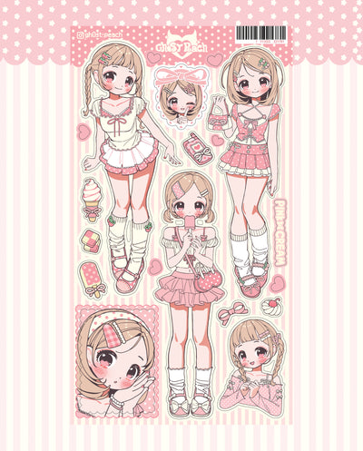 [GP23] NEW RESTOCK Ghost Peach 'Pink Cream Lookbook' Sticker Sheet