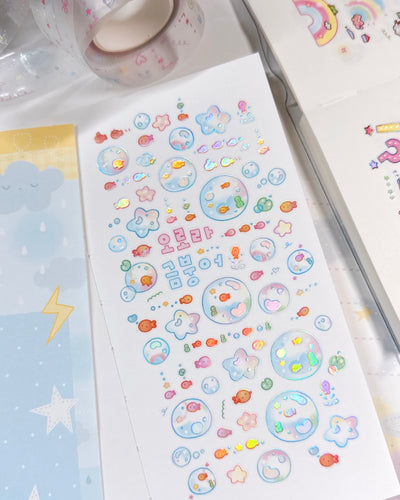 [MB10] Maybean 'Bubble Bubble Goldfish' Kisscut Masking Tape
