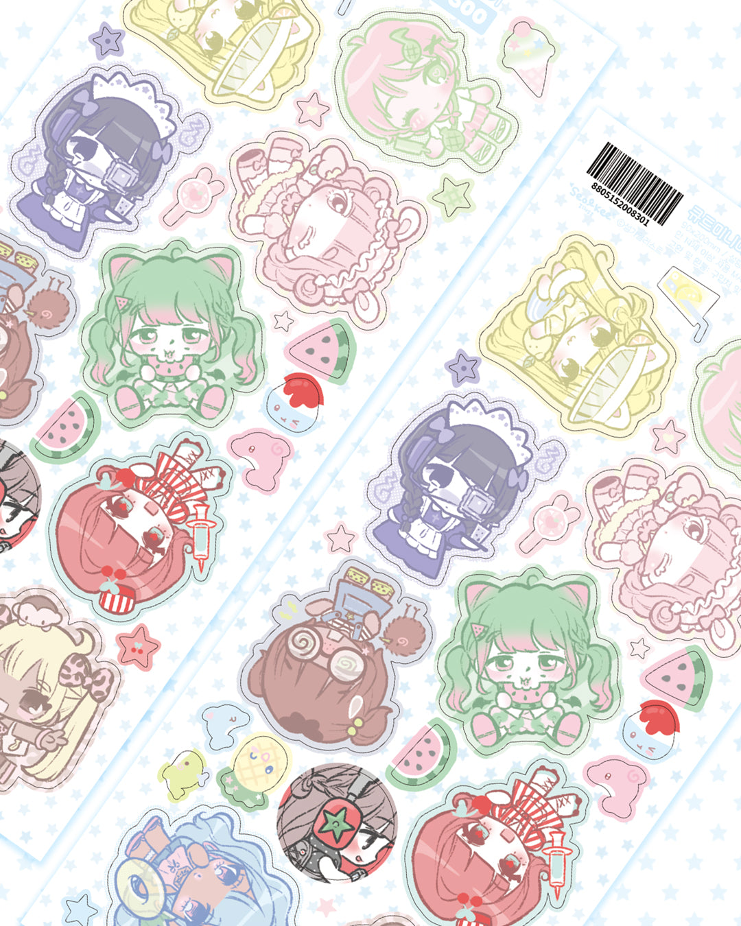 [SK30] NEW Seolkee 'Cute Mini-me Fruits Sugar' Sticker Sheet