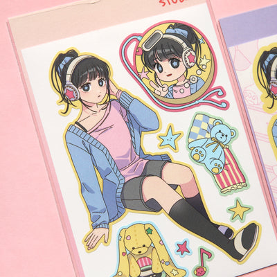 [JJ52] NEW Jjong Studio 'Listening to Music' Sticker Sheet