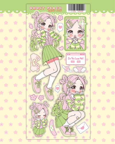 [GP04] NEW Ghost Peach 'Spring Lover Girl' Sticker Sheet