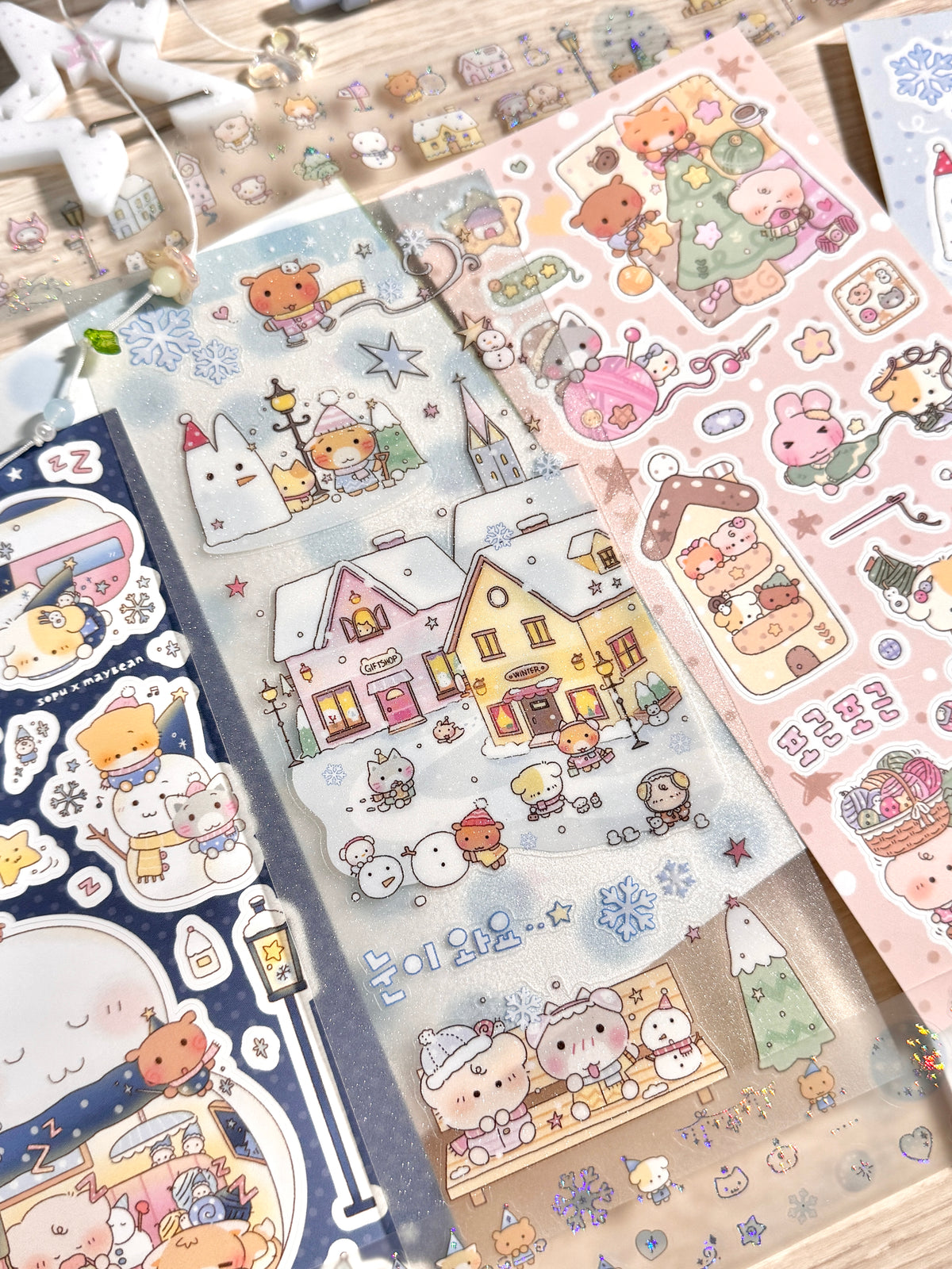 [MB49] NEW Maybean x Sopu Village Collab 'Winter Story' Sticker Pack/Kisscut Tape Set