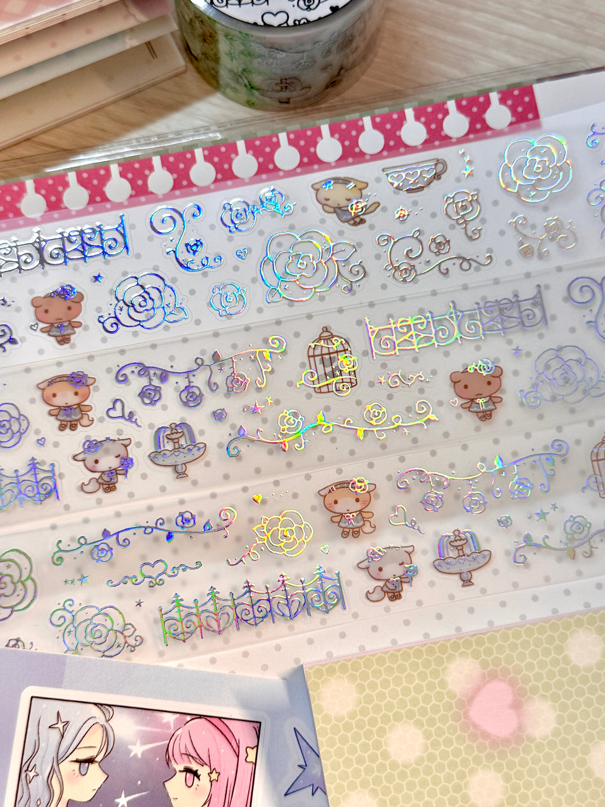 [MB44] NEW Maybean 'NEW 3D Holo Foil Kiss-Cut Masking Tape' (options)