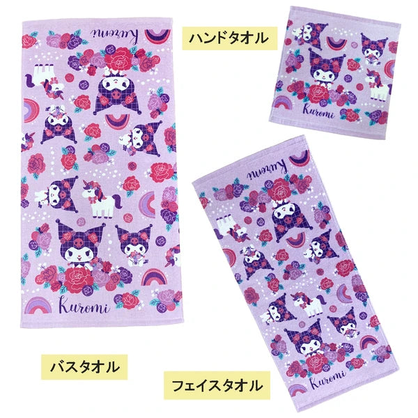 [SN06] Sanrio Kuromi Roses Face Towel