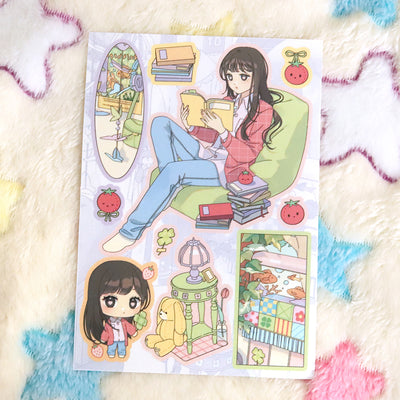 [JJ45] NEW Jjong Studio 'Reading Room' Sticker Sheet