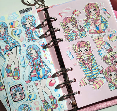 [GP10] NEW Ghost Peach 'Pink Marshmellow Girl' Sticker Sheet