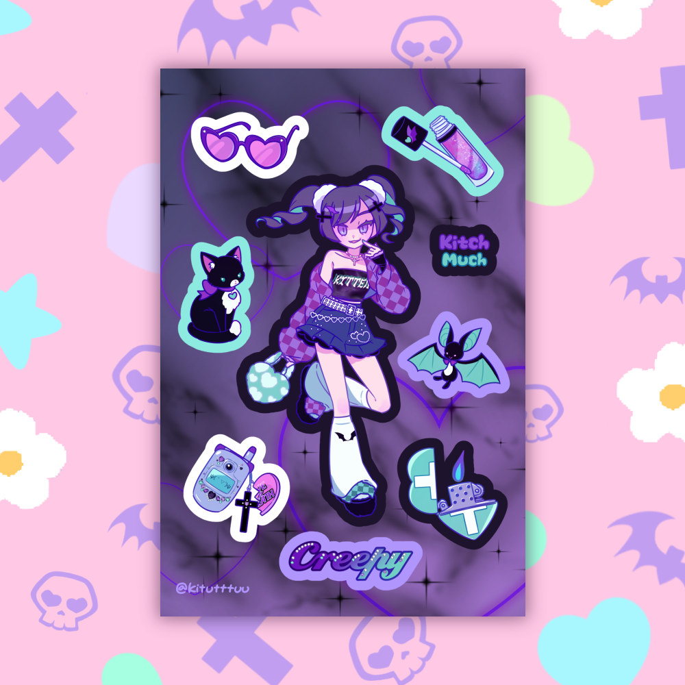 [KM07] Kitch Much Girls 'Winter' Sticker Sheet (options)