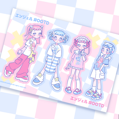 [KM13] NEW Kitch Much 'Angel OOTD' Sticker Sheet