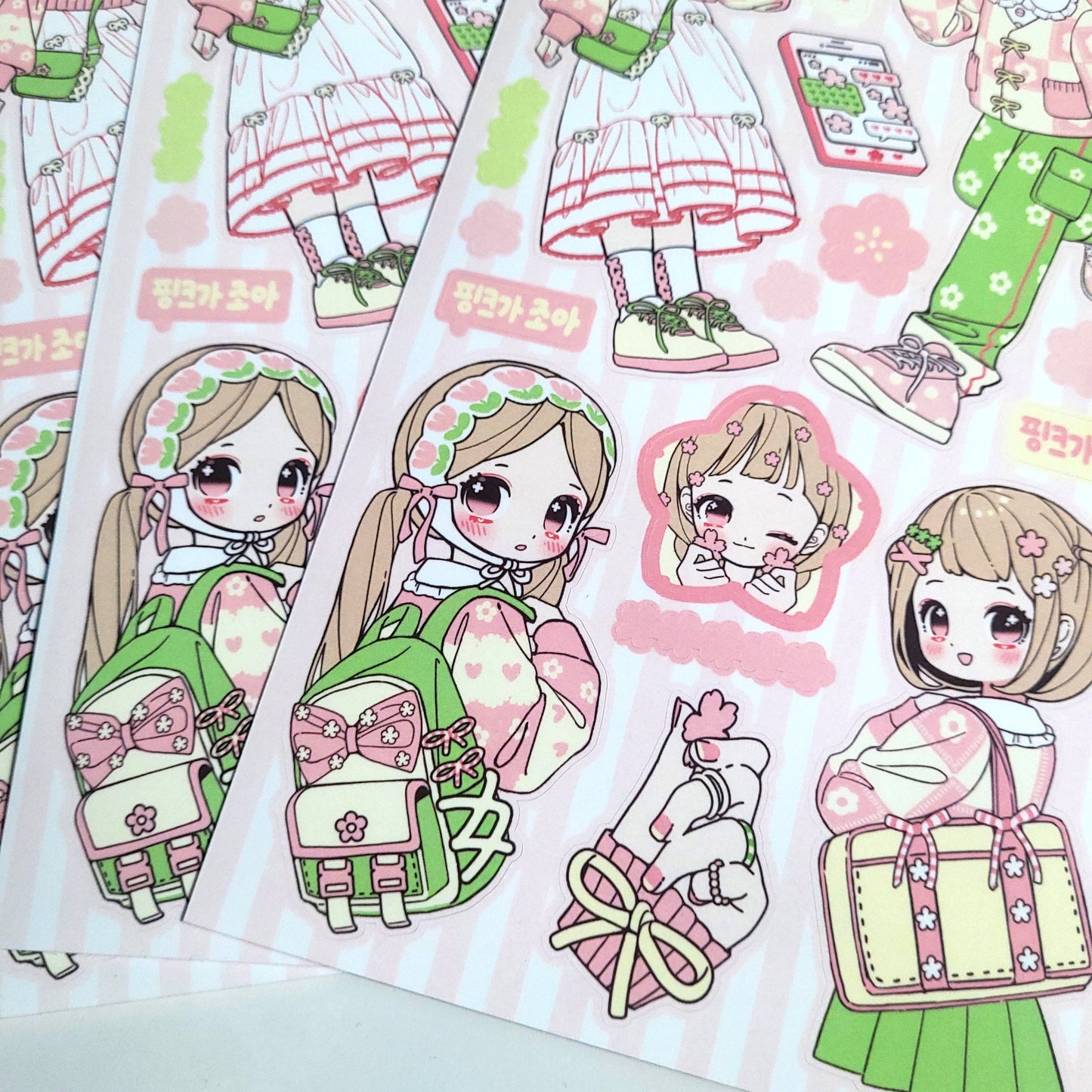 [GP01] NEW Ghost Peach 'I Love Pink' Sticker Sheet