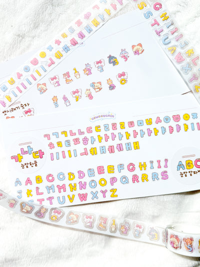 [GO56] Gowoongrim 'Googly Eyes Alphabet' Kisscut Masking Tape 30mm x 5m