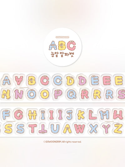 [GO56] Gowoongrim 'Googly Eyes Alphabet' Kisscut Masking Tape 30mm x 5m