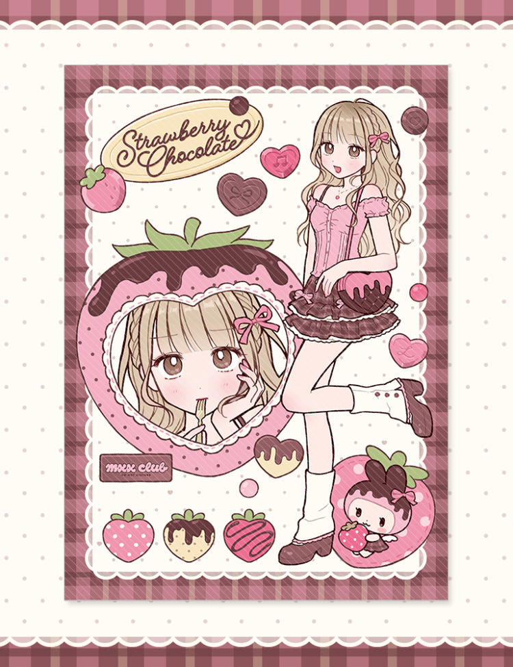 [MX95] NEW RESTOCK Maxxie Club 'Strawberry Chocolate' Postcard