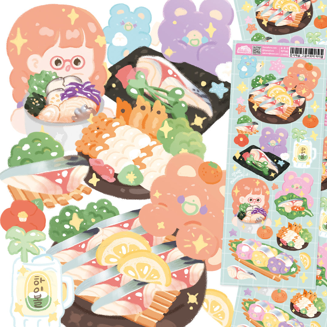 [FT03] Fantafore Drinks With Food Series - Jeju Food Trip Sticker Pack (Single/Pack)
