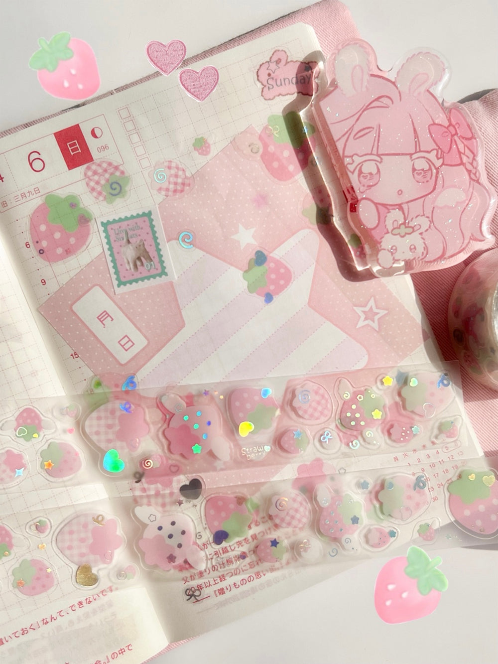 [SK38] NEW Seolkee 'Strawberry' Kisscut Masking Tapes (options)