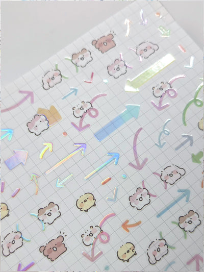 [NN08] NEW Nyung Nyung Shop 'Rounded Arrows' Kisscut Masking Tape