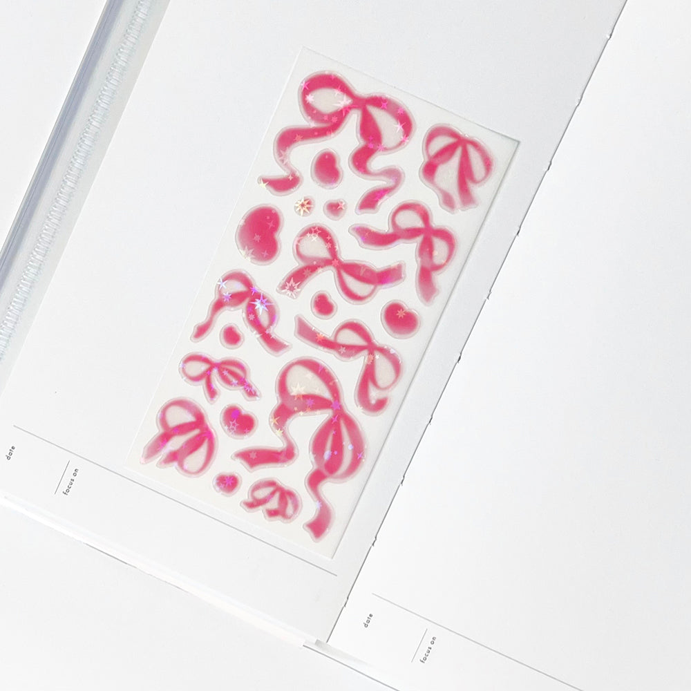 [MM23]  Maimoi 'Lovely Ribbon' Sticker Sheet (Red/Pink)