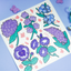 [MM23] Mong Mong Space Purple Flowers Self-cut Sticker Pack