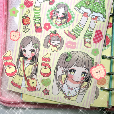 [GP24] NEW Ghost Peach 'Apple Girl Lookbook' Sticker Sheet