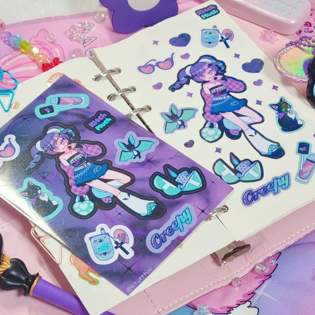 [KM07] Kitch Much Girls 'Winter' Sticker Sheet (options)