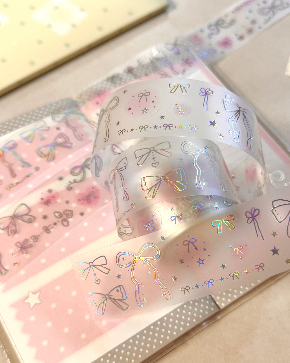 [MB44] NEW Maybean 'NEW 3D Holo Foil Kiss-Cut Masking Tape' (options)