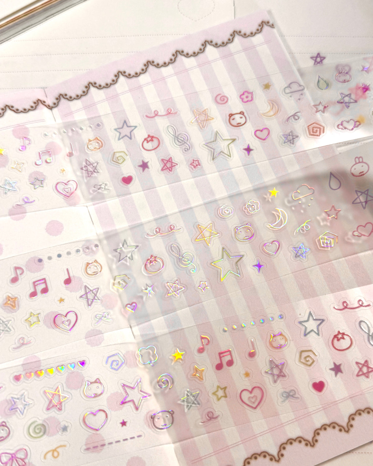 [MB53] NEW Maybean '3D Aurora Foil/Glitter Silver Foil' Kisscut Masking Tape (options)