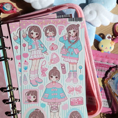[GP32] NEW Ghost Peach 'Fluffy Soda Lookbook' Sticker Sheet