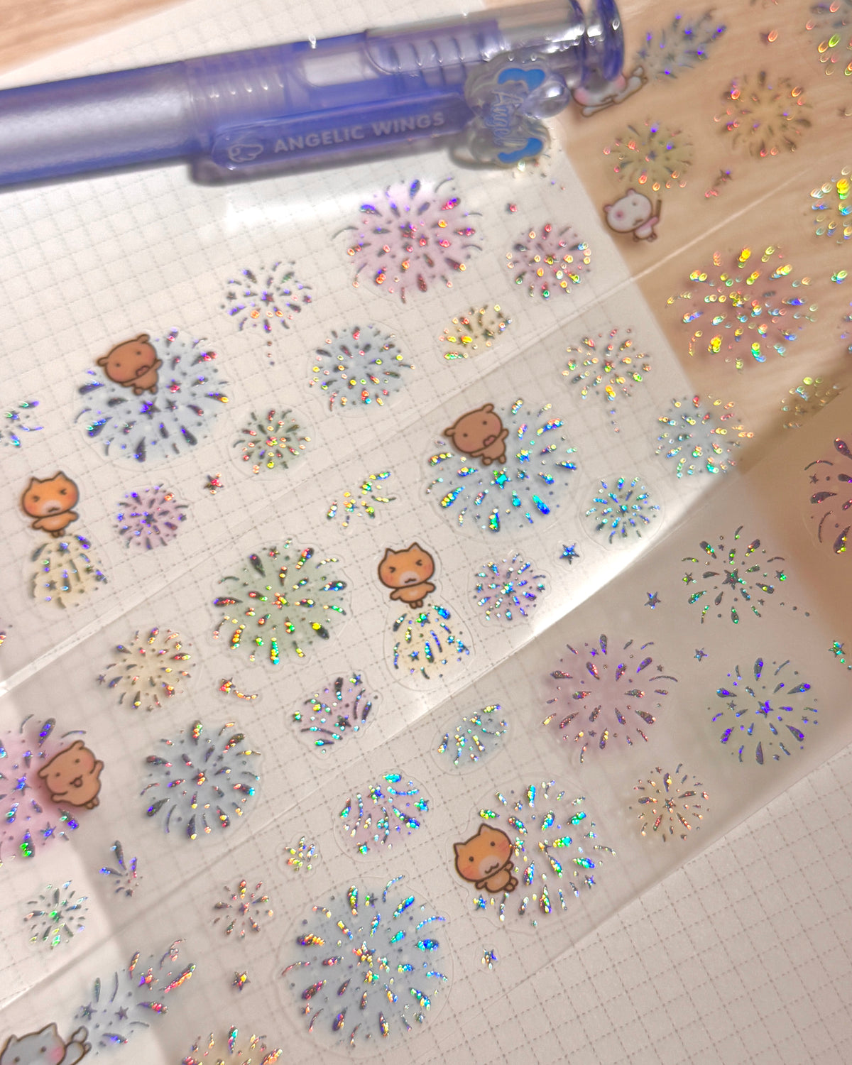 [MB53] NEW Maybean '3D Aurora Foil/Glitter Silver Foil' Kisscut Masking Tape (options)