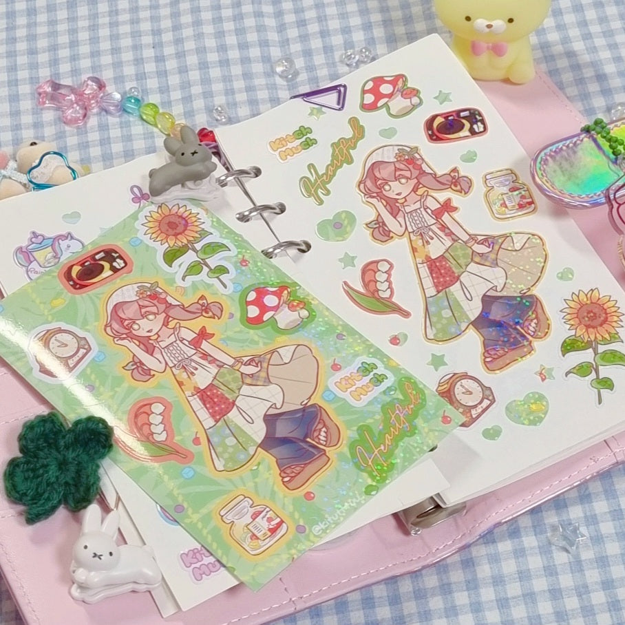 [KM01] Kitch Much Girls 'Summer' Sticker Sheet (options)