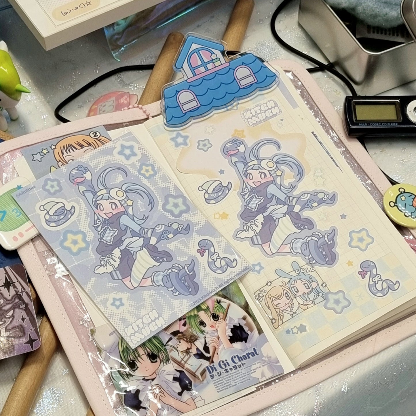 [KM18] NEW Kitch Much 'Blue Snake' Sticker Sheet