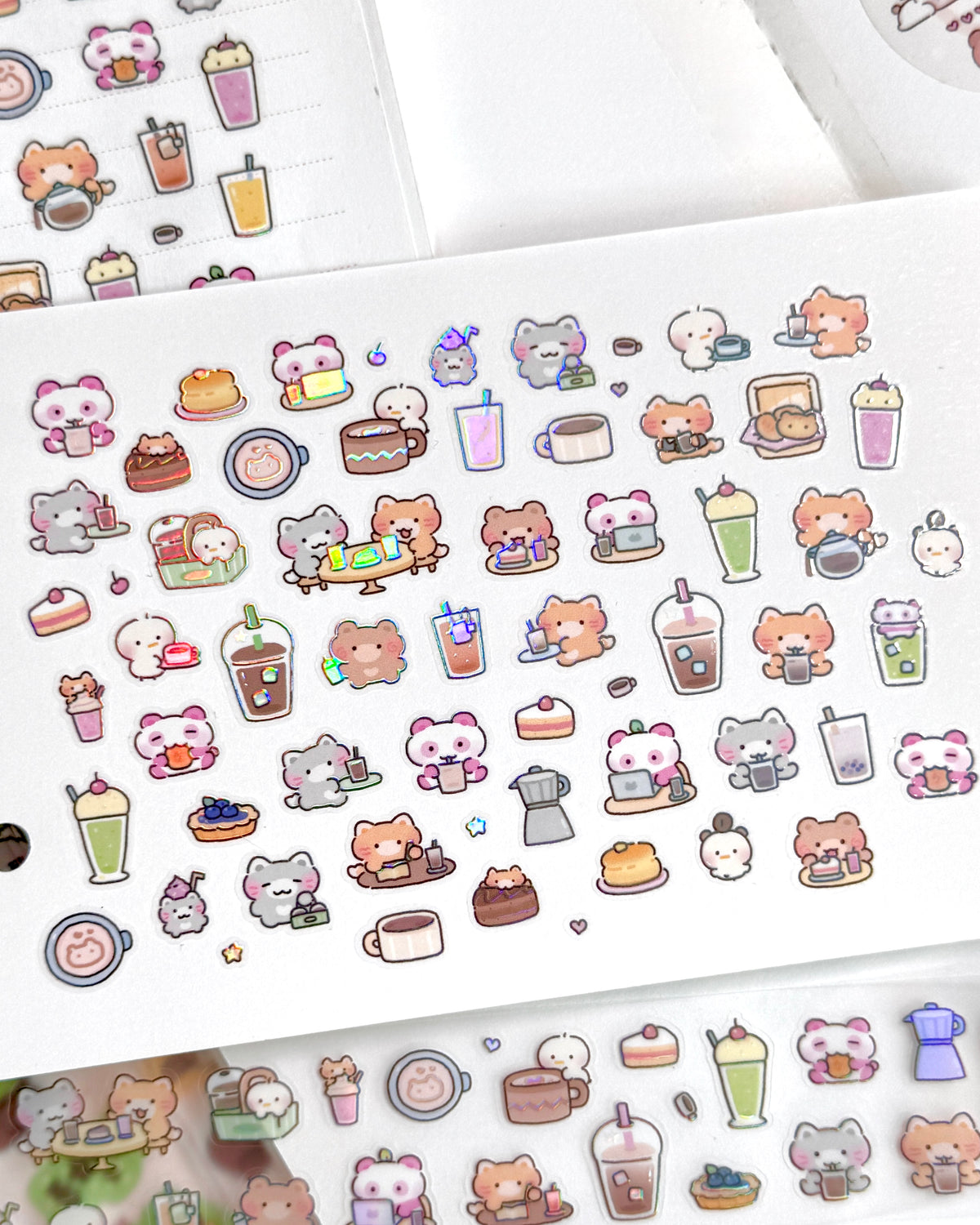 [MB48] NEW Maybean 'Cafe Outing' 3D Aurora Foil Kisscut Masking Tape