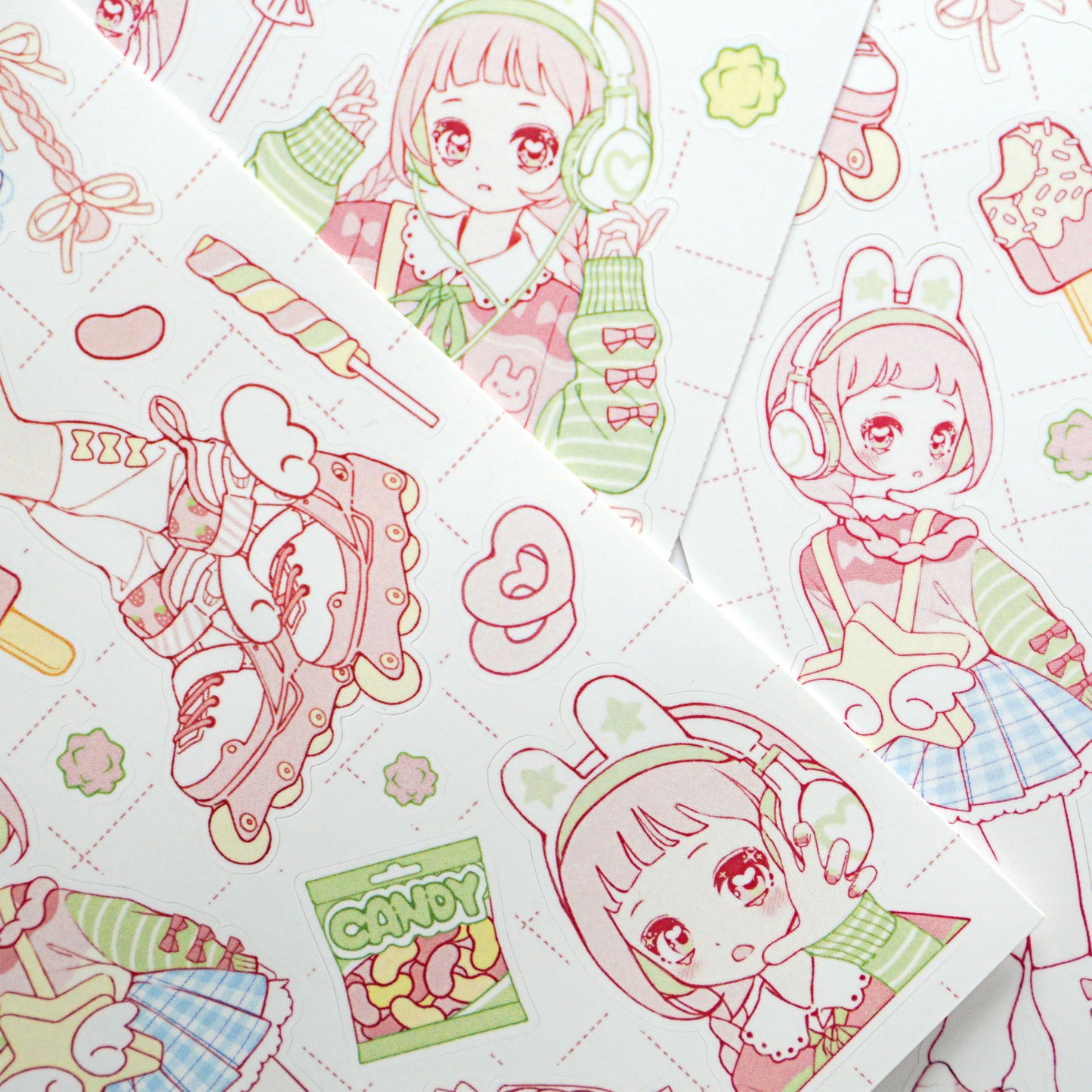 [GP15] NEW Ghost Peach 'Rolling Candy Twinkle' Removable Sticker Sheet