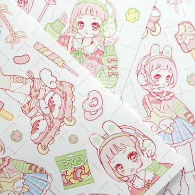 [GP15] NEW Ghost Peach 'Rolling Candy Twinkle' Removable Sticker Sheet