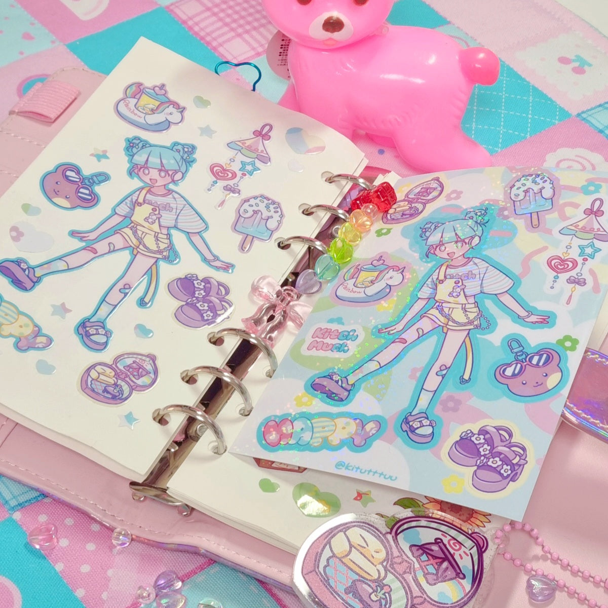[KM01] Kitch Much Girls 'Summer' Sticker Sheet (options)