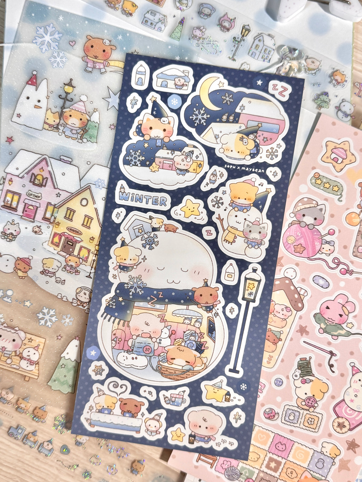 [MB49] NEW Maybean x Sopu Village Collab 'Winter Story' Sticker Pack/Kisscut Tape Set