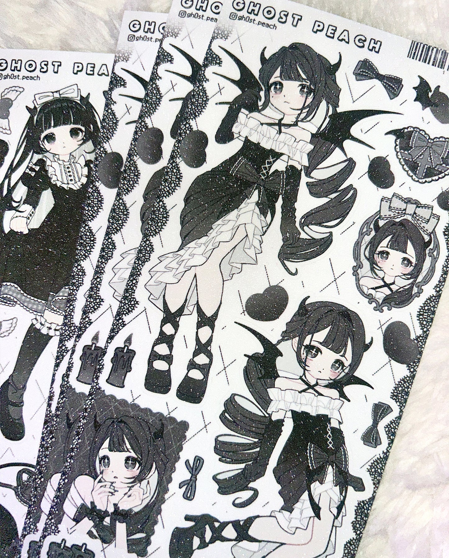 [GP29] NEW Ghost Peach 'Midnight Devil' Matte Pearl Sticker Sheet