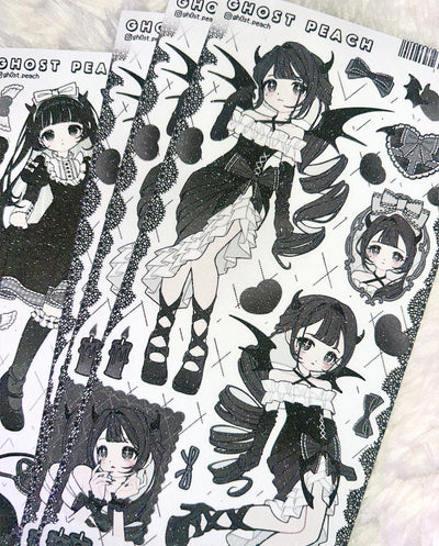 [GP29] NEW Ghost Peach 'Midnight Devil' Matte Pearl Sticker Sheet